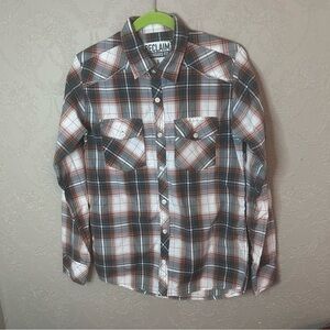 Reclaim standard fit western plaid shirt small great condition Buckle